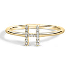 10K Yellow Gold Diamond Accent Initial “A-Z” Ring