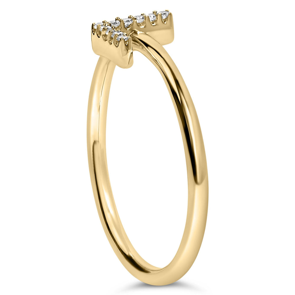 10K Yellow Gold Diamond Accent Initial “A-Z” Ring