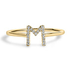 10K Yellow Gold Diamond Accent Initial “A-Z” Ring