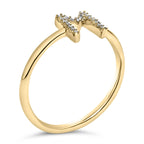 10K Yellow Gold Diamond Accent Initial “A-Z” Ring