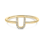 10K Yellow Gold Diamond Accent Initial “A-Z” Ring