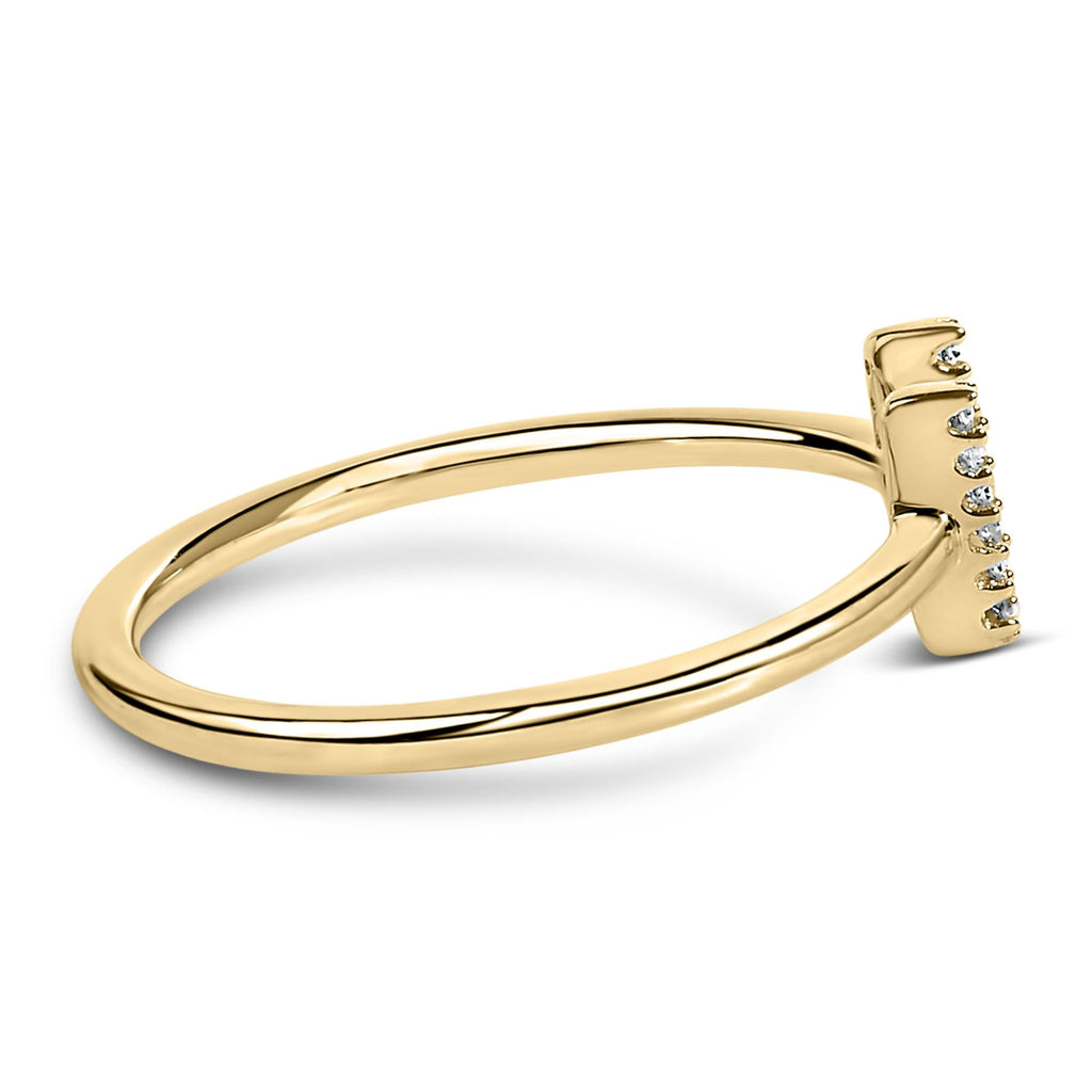 10K Yellow Gold Diamond Accent Initial “A-Z” Ring