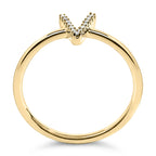 10K Yellow Gold Diamond Accent Initial “A-Z” Ring