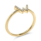 10K Yellow Gold Diamond Accent Initial “A-Z” Ring
