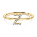 10K Yellow Gold Diamond Accent Initial “A-Z” Ring
