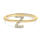 10K Yellow Gold Diamond Accent Initial “A-Z” Ring
