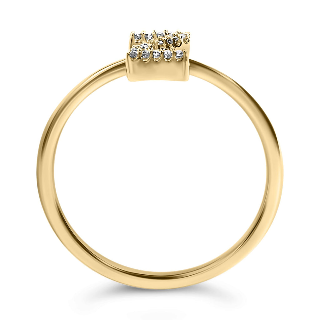 10K Yellow Gold Diamond Accent Initial “A-Z” Ring