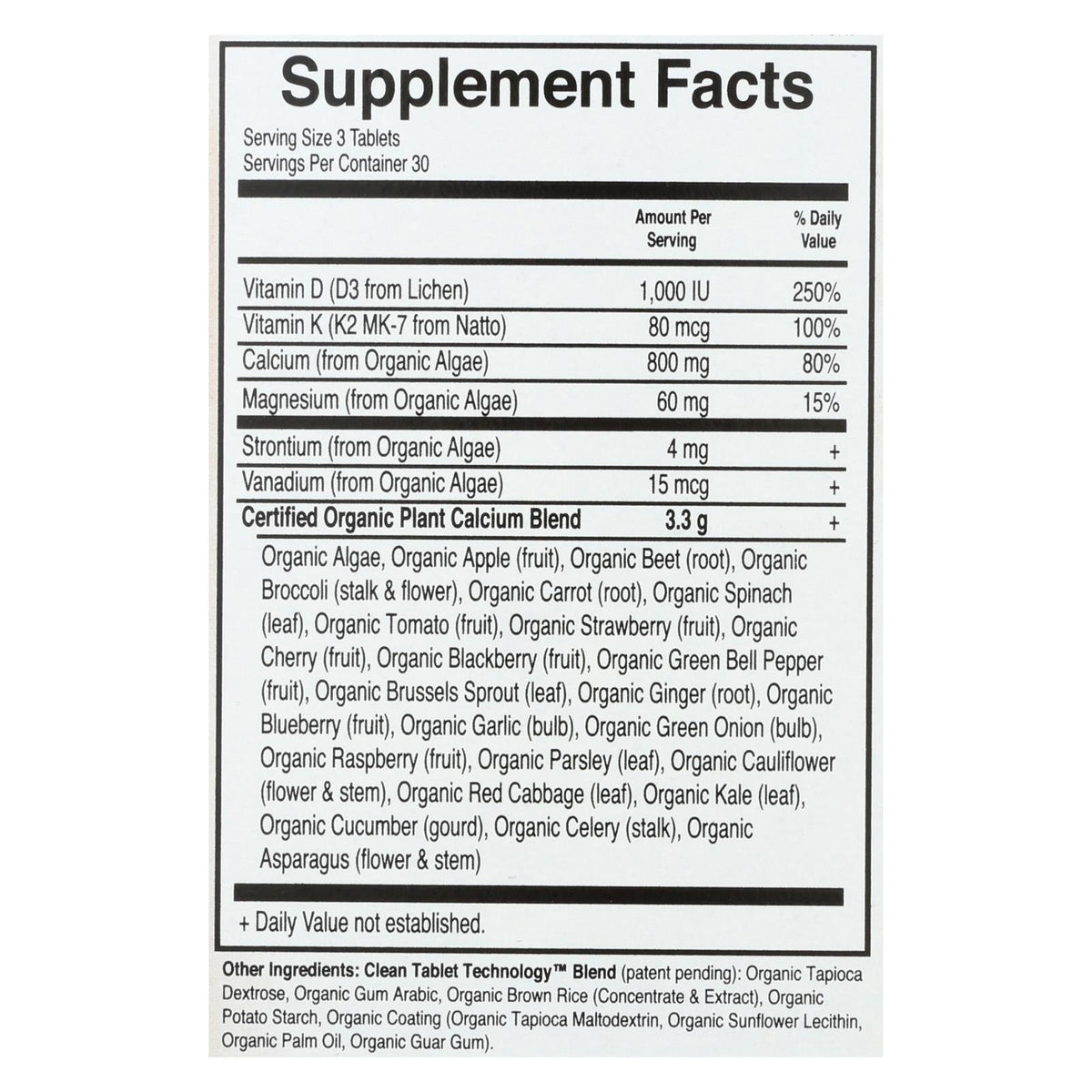 Garden of Life Organics Mykind Plant Calcium, 90 Tablets
