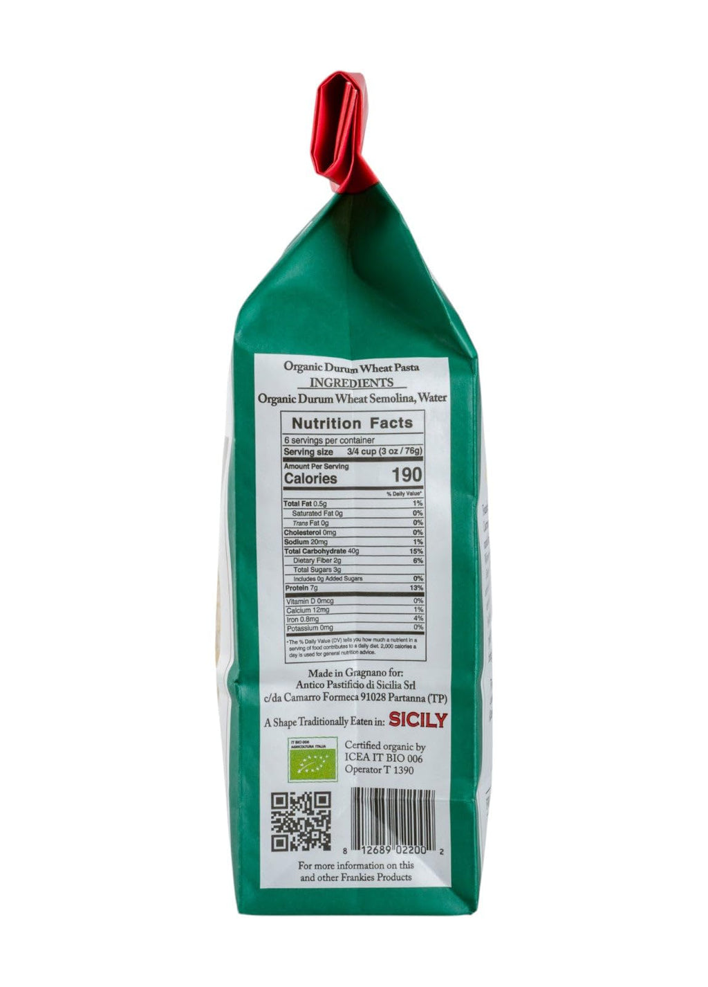 Frankies 457 Organic Busiate Pasta, Case of 6, 1 Pound Bags