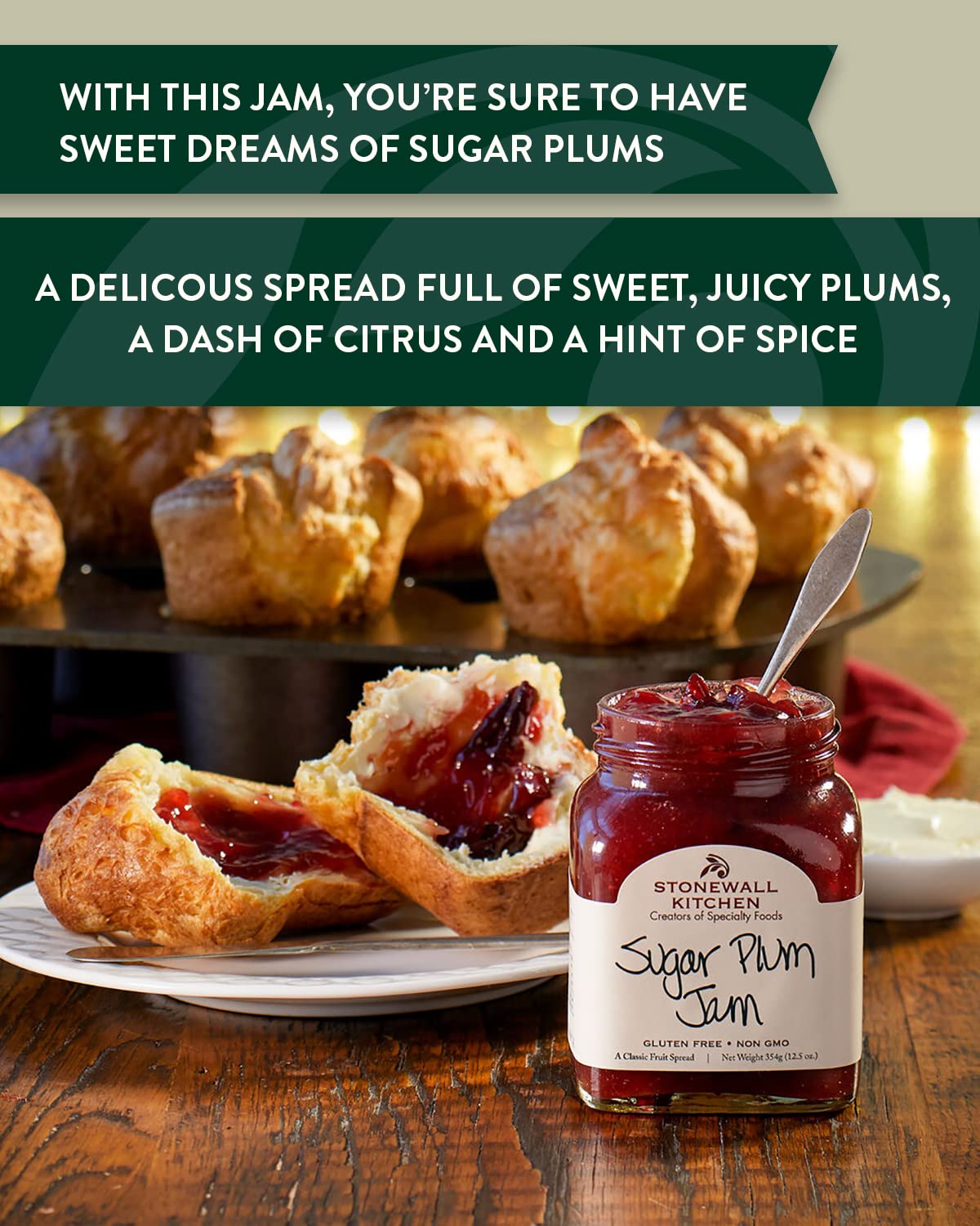 Stonewall Kitchen Sugar Plum Jam, Case of 12, 12.5 Ounce Jars