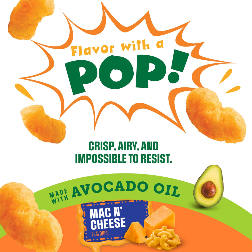 Sensible Portions Mac and Cheese Veggie Puffs, Case of 6, 3.75 Ounce Bags
