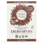 One Degree Organic Foods Sprouted Organic Cacao Gluten Free Oats, Case of 6, 8 Ounce