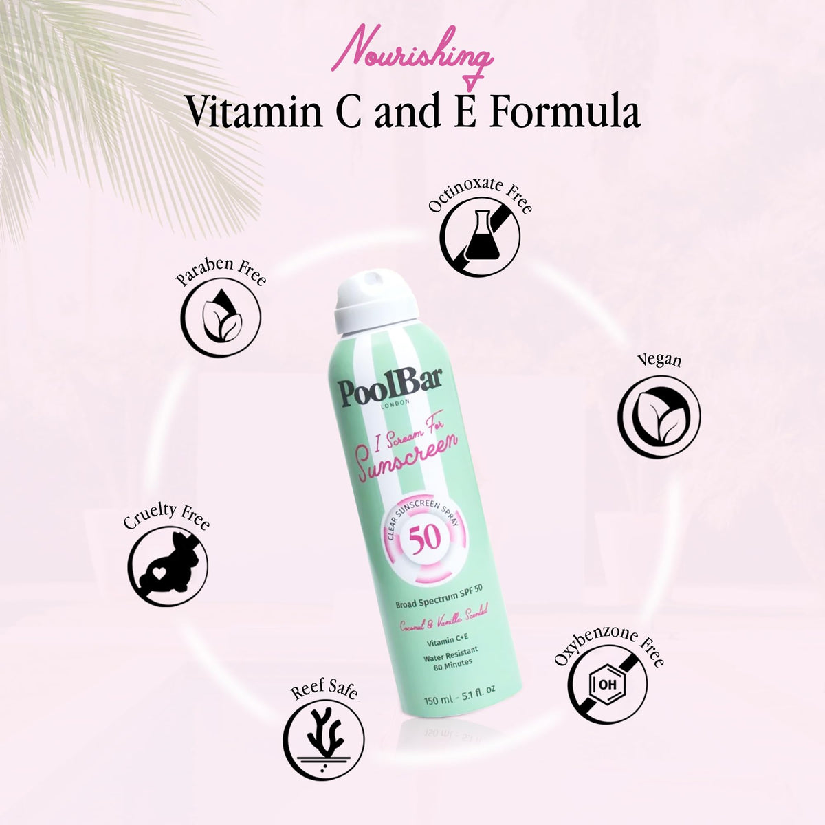 Poolbar SPF 50 Sunscreen Spray, 5.1 Ounce