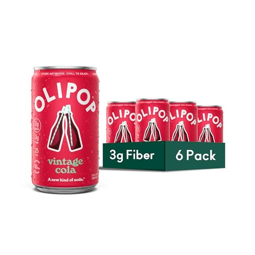 Olipop Vintage Cola Soda, Case of 4, 6 Pack, 7.5 fl oz Cans