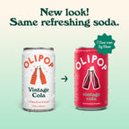 Olipop Vintage Cola Soda, Case of 4, 6 Pack, 7.5 fl oz Cans