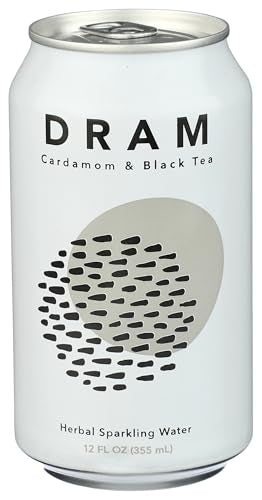 Dram Sparkling Water Cardamom And Black Tea, Case of 24, 12 Fluid Ounce Cans