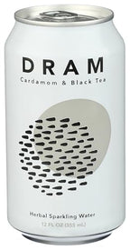 Dram Sparkling Water Cardamom And Black Tea, Case of 24, 12 Fluid Ounce Cans