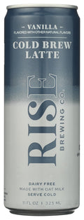 Rise Brewing Co. Vanilla Cold Brew Latte, Case of 12, 11 Fluid Ounce Cans
