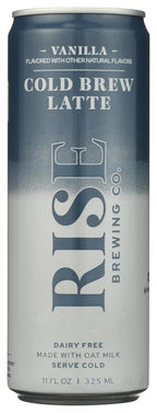 Rise Brewing Co. Vanilla Cold Brew Latte, Case of 12, 11 Fluid Ounce Cans