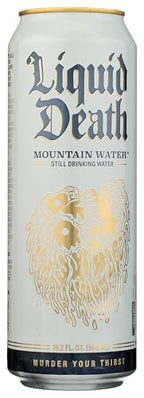 Liquid Death Still Mountain Water, Case of 12, 19.2 Fluid Ounce Cans