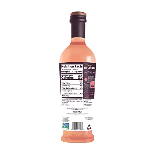 De Nigris Sweet Rose Wine Vinegar, Case of 6, 16.9 Fluid Ounce