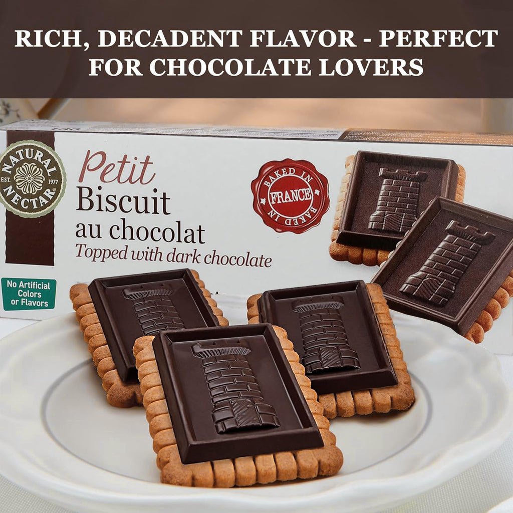 Natural Nectar Dark Chocolate Biscuits, Case of 12, 5.29 Ounce Packages