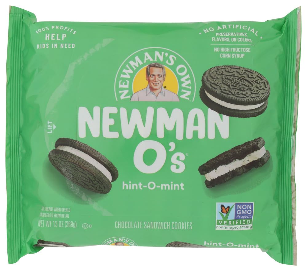 Newman's Own Mint Chocolate Sandwich Cookies, Case of 8, 13 Ounce