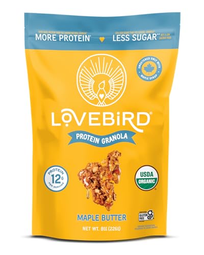 Lovebird Organic Protein Maple Butter Granola, Case of 6, 8 Ounce