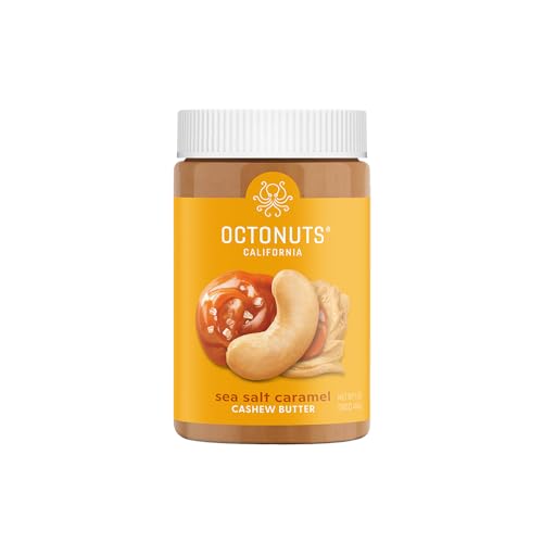 Octonuts Dry Roasted Sea Salt Caramel Cashew Butter, Case of 8, 16 Ounce Jars