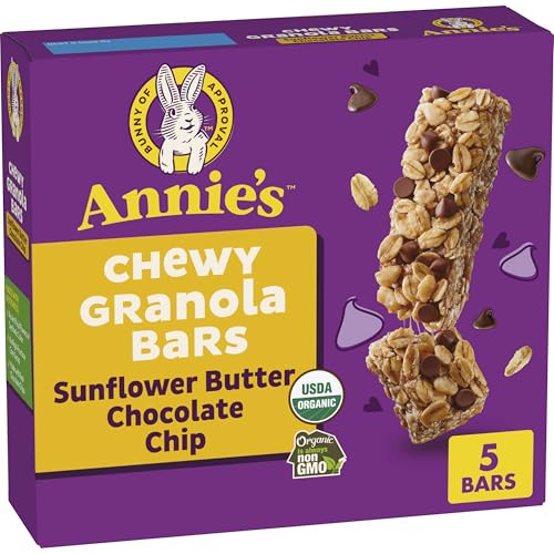 Annie's Homegrown Organic Sunbutter Chocolate Chip Granola Bars, Case of 12, 4.45 Ounce