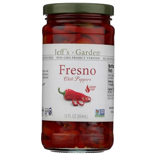 Jeff's Garden Fresno Chili Peppers, Case of 6, 12 Fluid Ounce