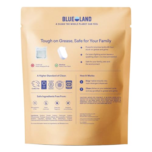 Blueland Unscented Dishwasher Detergent Tablets, Case of 24, 40 Count