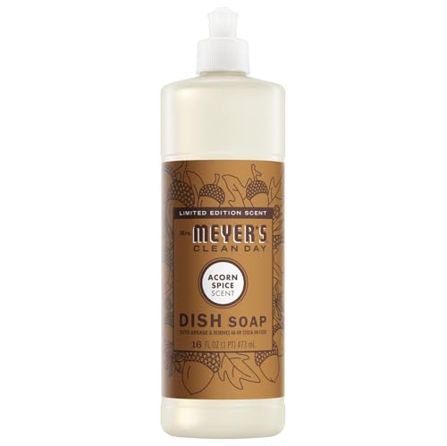 Mrs. Meyer's Clean Day Acorn Spice Liquid Dish Soap, Case of 6, 16 Fluid Ounce