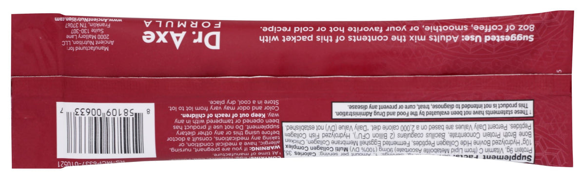Ancient Nutrition Multi Collagen Packets, Case of 40, 0.36 Oz