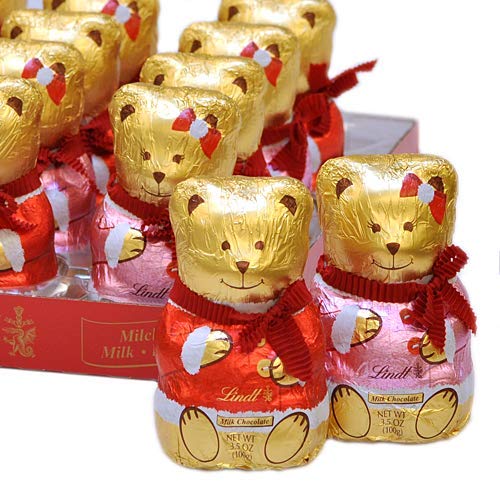 Lindt Teddy Festive Milk Chocolate Candy, Case of 15, 3.5 Oz