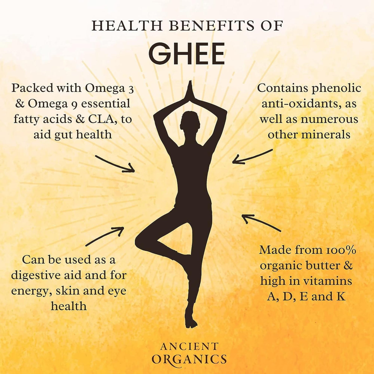 Ancient Organics Organic Original Ghee, Case of 6, 9 fl oz
