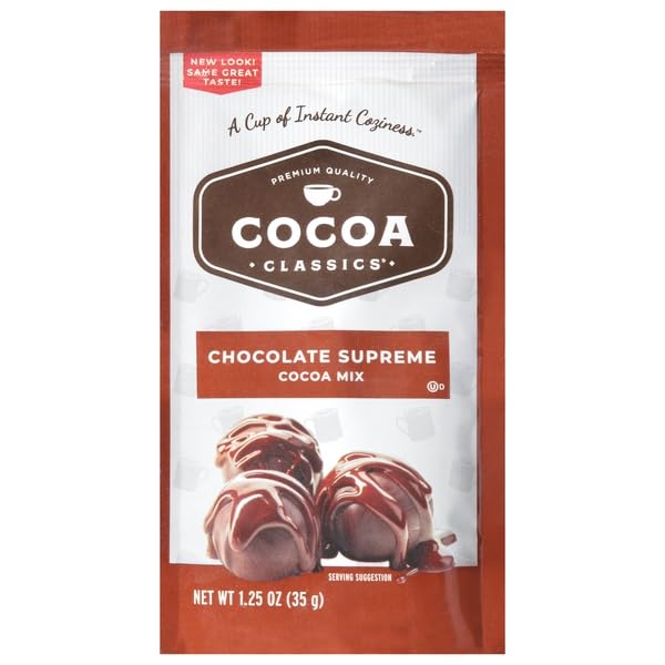 Cocoa Classics Chocolate Supreme Cocoa Mix, Case of 36, 1.25 oz Packets