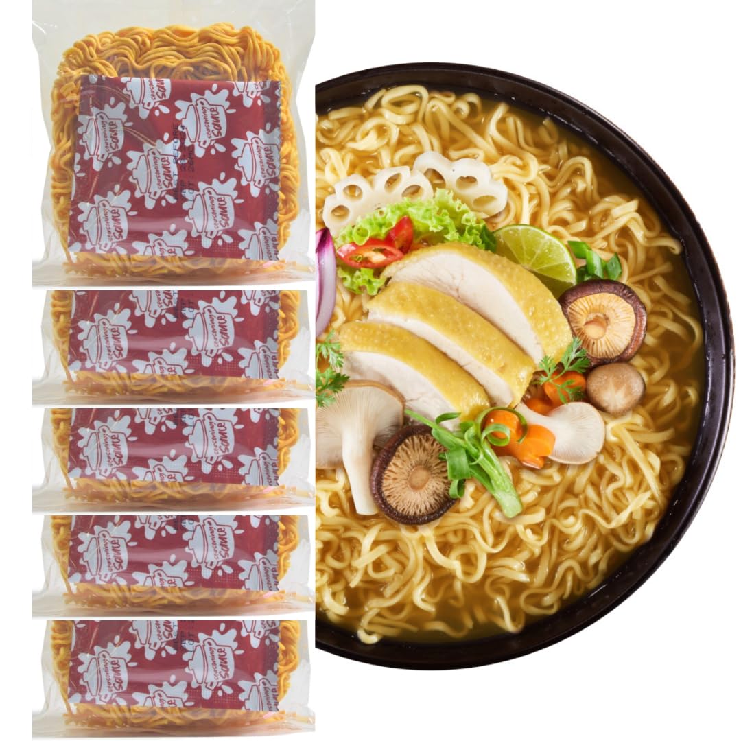 A-Sha Foods Chicken Ramen Noodle Soup Packs, Case of 8, 5 Pack, 11.3 Ounce Packs