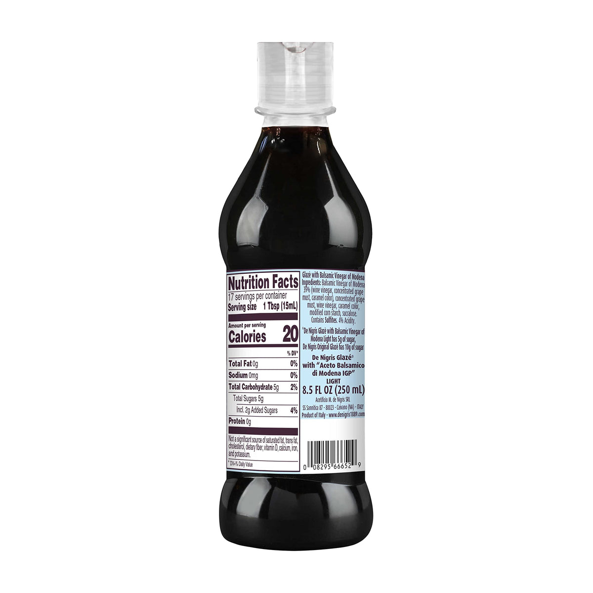 De Nigris Balsamic Vinegar Glaze, Case of 6, 8.5 fl oz