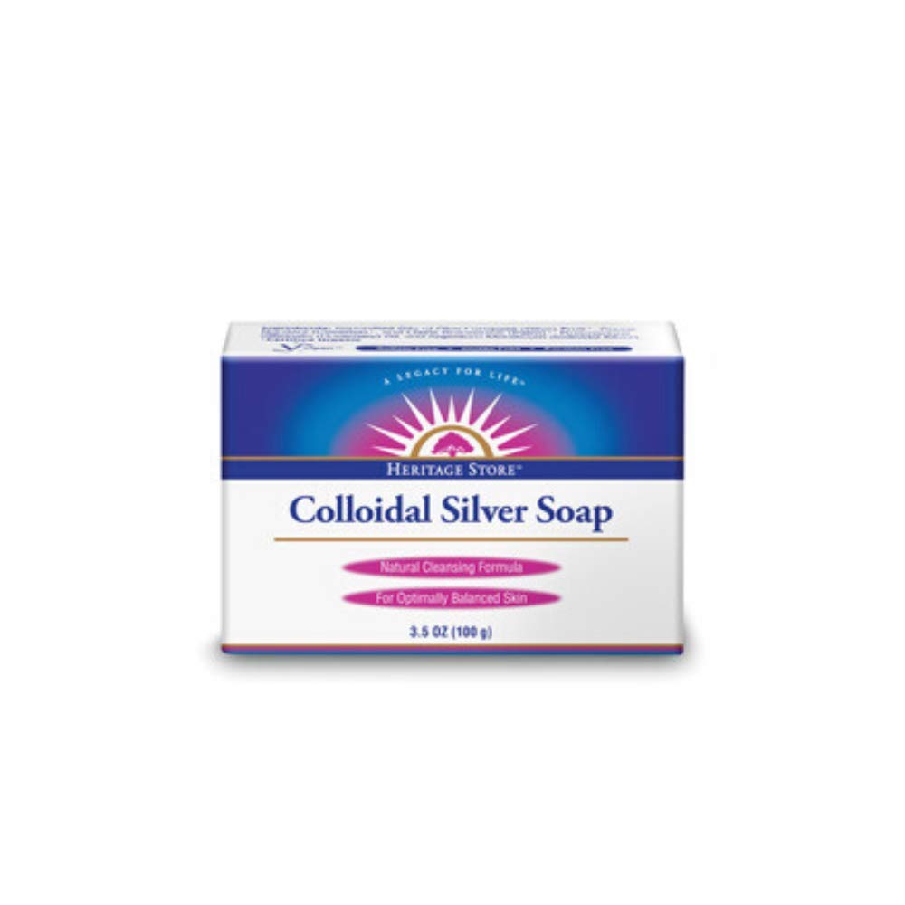 Heritage Store Colloidal Silver Bar Soap, Case of 6, 3.5 oz