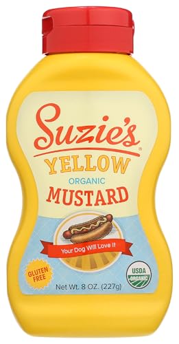 Suzie's Organics Organic Yellow Mustard, Case of 6, 8 Ounces