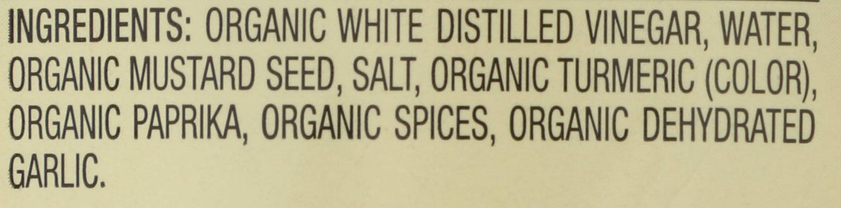 Suzie's Organics Organic Yellow Mustard, Case of 6, 8 Ounces