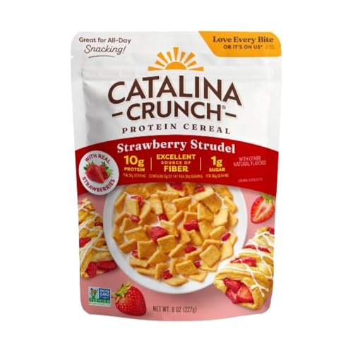 Catalina Crunch Strawberry Strudel Protein Cereal, Case of 6, 8 Ounce Boxes