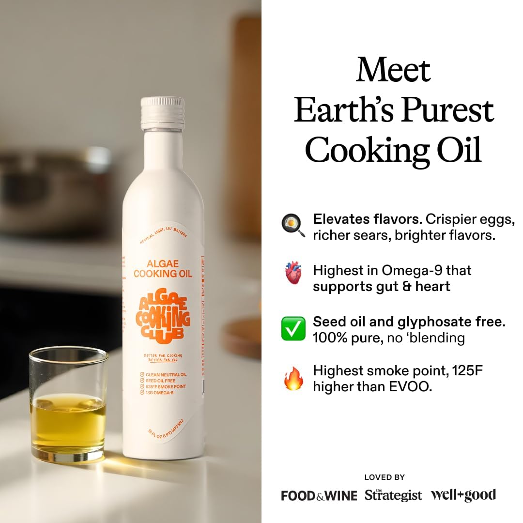 Algae Cooking Club All-Purpose Algae Cooking Oil, Case of 6, 16 Fluid Ounce