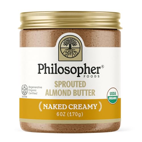 Philosopher Foods Organic Naked Creamy Almond Butter, 6 oz, Case of 6