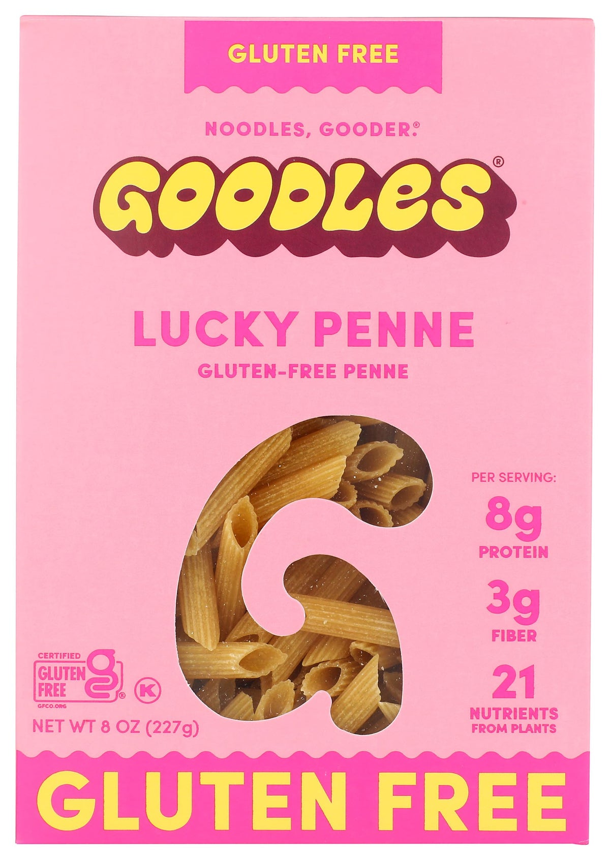 Goodles Lucky Penne Gluten-Free Pasta, Case of 12, 8 Ounce Boxes