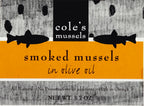 Cole's Smoked Mussels in Olive Oil, Case of 5, 4 Ounce