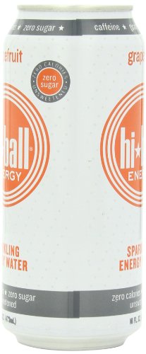 Hiball Grapefruit Zero Sugar Caffeinated Seltzer Water Energy Drink, Case of 12, 16 fl oz Cans
