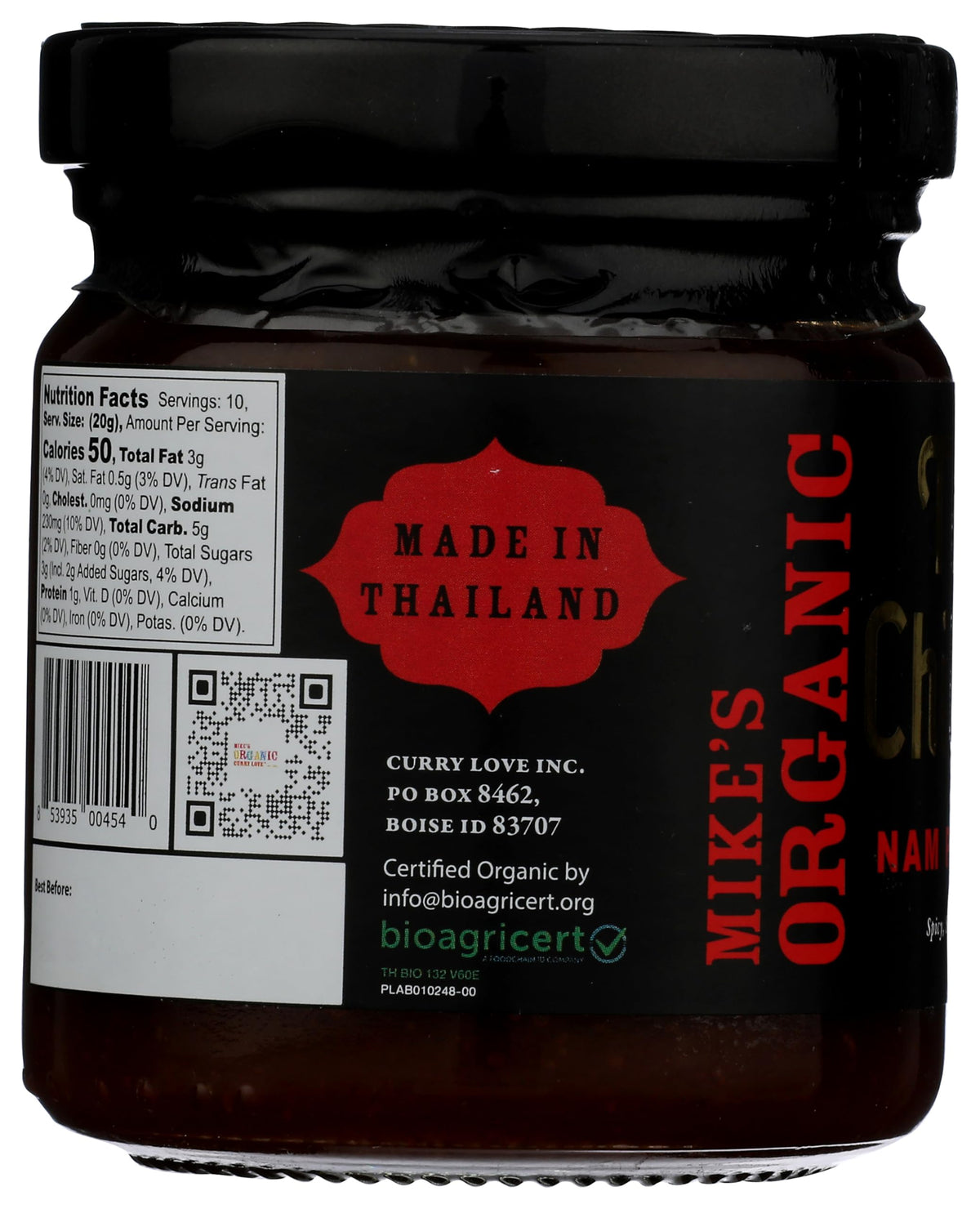 Mike's Organic Curry Love Organic Thai Chili Jam, Case of 4, 7 Oz Jars