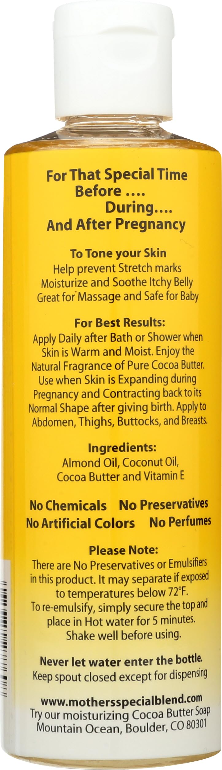 Mountain Ocean Mother's Special Blend All Natural Skin Toning Oil, 8 Fluid Ounce
